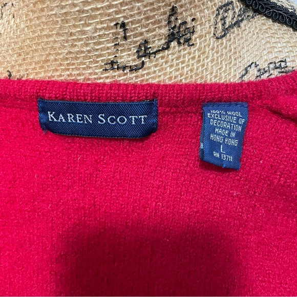 Karen Scott Wool Christmas Cardigan - Picture 12 of 13